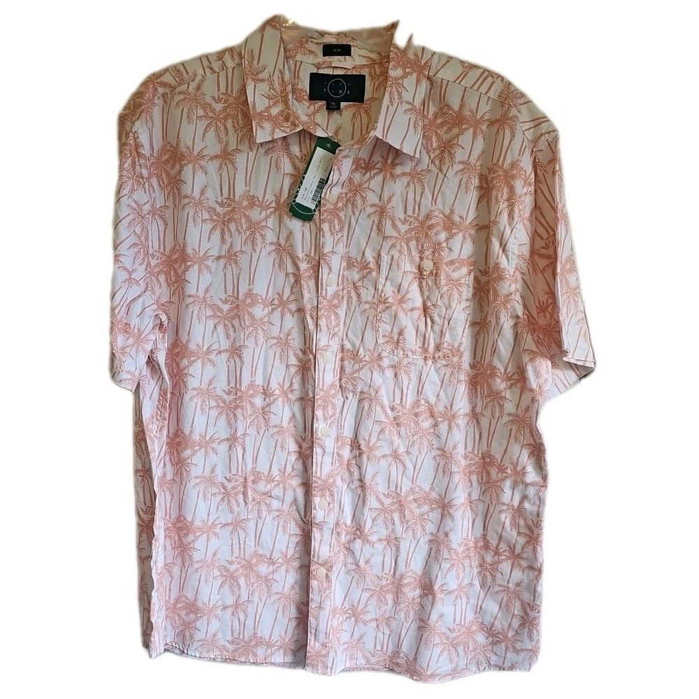 EVEN‎ TIDE COTTON SHORT SLEEVE PINK XXL 294121714 palm trees